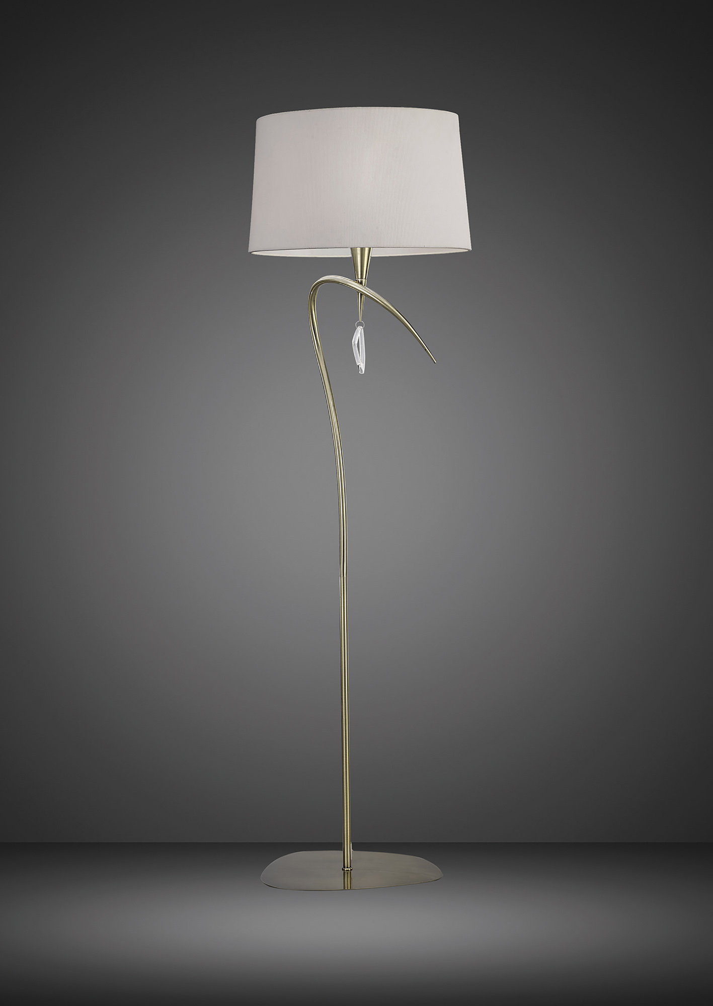 Mara Antique Brass-Ivory White Floor Lamps Mantra Shaded Floor Lamps